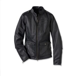 NWT WOMEN'S H-D FLEX LAYERING SYSTEM CAPTAINS LEATHER JACKET OUTER LAYER XL